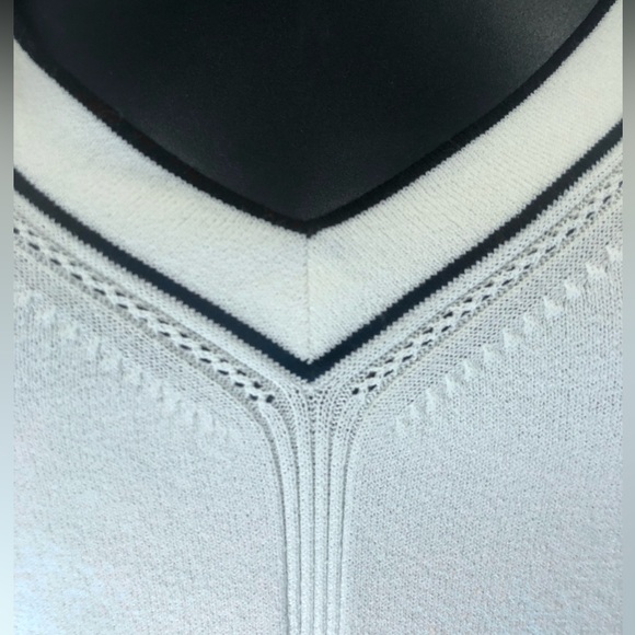 Vintage Olo Cream/Black Trim Designer Knit Shell Tank Top Sz S - Picture 5 of 7